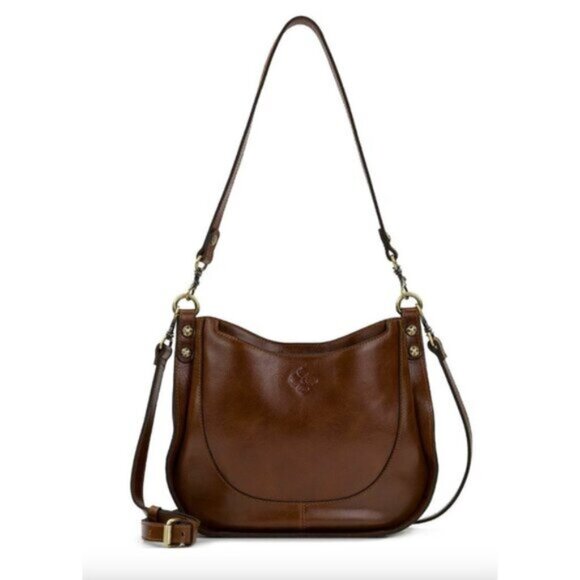 Patricia Nash Caletta Hobo Crossbody Handag Distessed VTG Leather Cognac - Picture 1 of 16